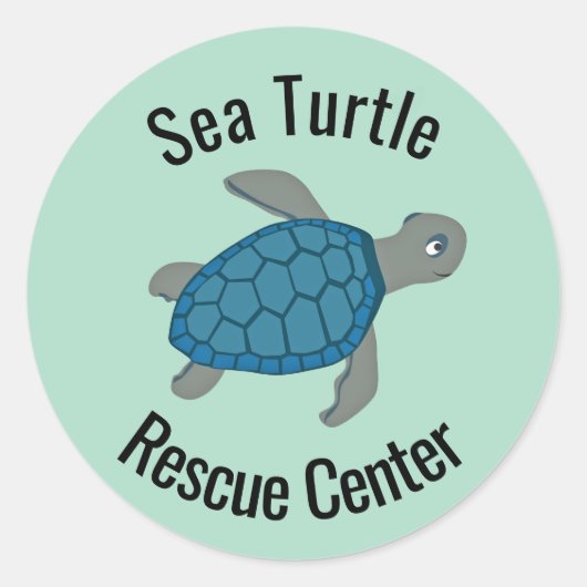 ウミガメデザイン ラウンドシール (正面)