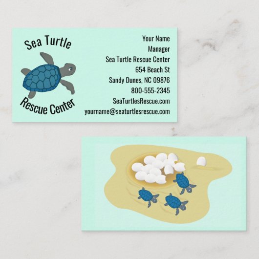 ウミガメデザイン 名刺 (正面/裏面)