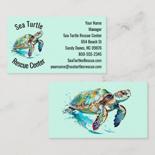 ウミガメデザイン 名刺 (正面/裏面)