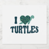 ウミガメハート大好き スパークリングワインラベル (シングルラベル)