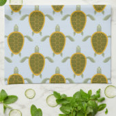 ウミガメパターンの群 キッチンタオル (折り畳み)