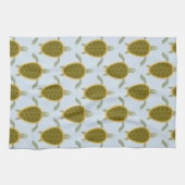 ウミガメパターンの群 キッチンタオル (横)