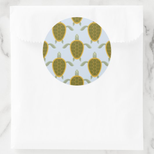 ウミガメパターンの群 ラウンドシール (バッグ)