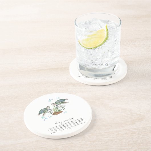 ウミガメパーソナライズされた類 コースター (側面)