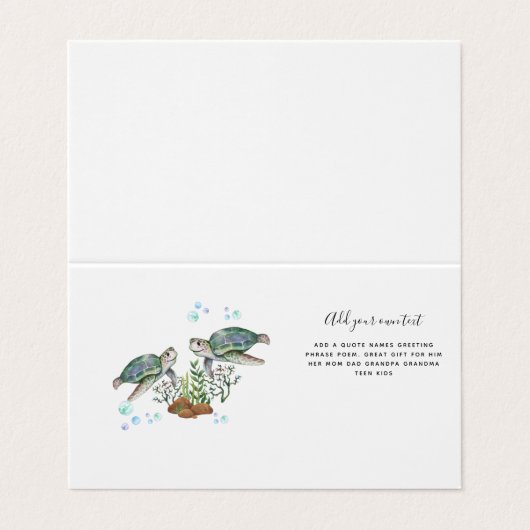 ウミガメパーソナライズされた 名刺 (外部フラット)