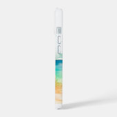 ウミガメビーチの水彩画 iPhone 15ケース (左側面)