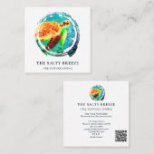 *~*ウミガメビーチサンドシーダイニングトロピカル スクエア名刺 (正面/裏面)