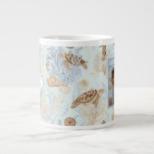 ウミガメビーチブルー最高のナナフォトマザーズ・デイ ジャンボコーヒーマグカップ (正面)