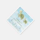 ウミガメビーチ海ベビーシャワーペーパーナプキン スタンダードカクテルナプキン (角)