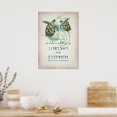 ウミガメビーチ結婚式ウェルカムサイン ポスター (キッチン)