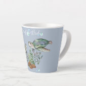 ウミガメビーチ結婚式 カフェラテマグ (右アングル)