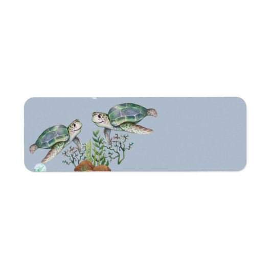 ウミガメビーチ結婚式 ラベル (正面)