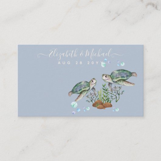 ウミガメビーチ結婚式 名刺 (正面)