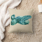 ウミガメビーチ絵画ズピロー クッション (ブランケット)