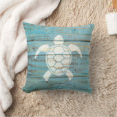 ウミガメビーチ風化木材 クッション (ブランケット)