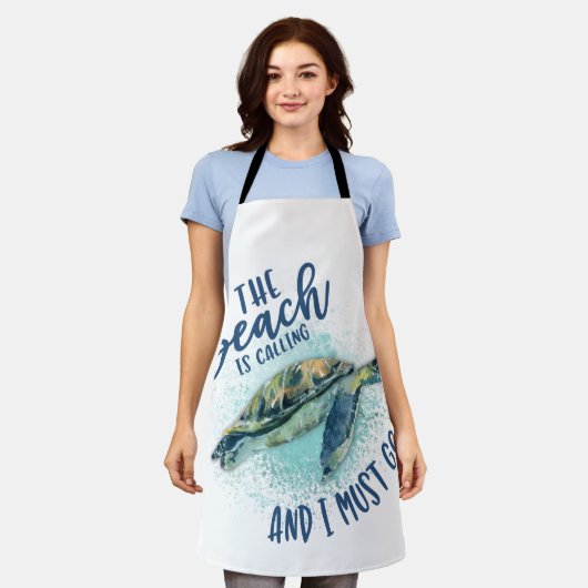 ウミガメビーチ エプロン (着用した状態)