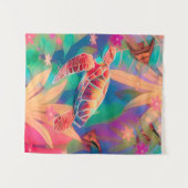 ウミガメファンタジーシーンスモール タペストリー (正面(横))