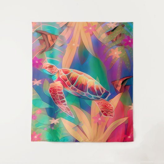 ウミガメファンタジーシーン大 タペストリー (正面)