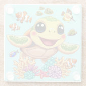 ウミガメベビーハッピー&カワイキャラクター ガラスコースター (裏面)