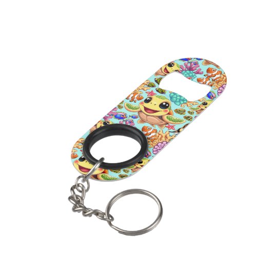 ウミガメベビーハッピー&カワイキャラクター キーホルダー栓抜き (裏面アングル)