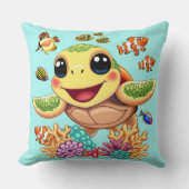 ウミガメベビーハッピー&カワイキャラクター クッション (正面)