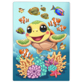 ウミガメベビーハッピー&カワイキャラクター クリップボード (裏面)