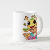 ウミガメベビーハッピー&カワイキャラクター ジャンボコーヒーマグカップ (正面右)