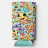 ウミガメベビーハッピー&カワイキャラクター スリム缶クーラー (裏面)