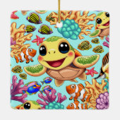 ウミガメベビーハッピー&カワイキャラクター セラミックオーナメント (裏面)