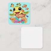 ウミガメベビーハッピー&カワイキャラクター ノートカード (正面/裏面)