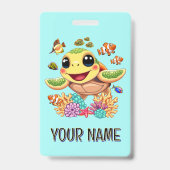 ウミガメベビーハッピー&カワイキャラクター バッジ (裏面)