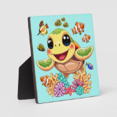 ウミガメベビーハッピー&カワイキャラクター フォトプラーク (正面)