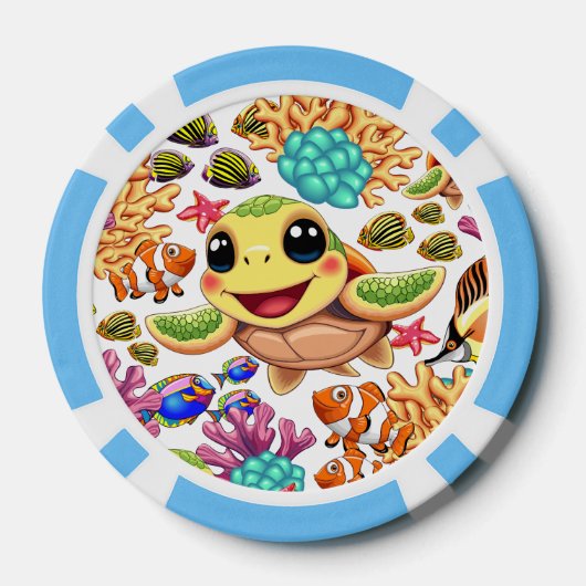 ウミガメベビーハッピー&カワイキャラクター ポーカーチップ (裏面)