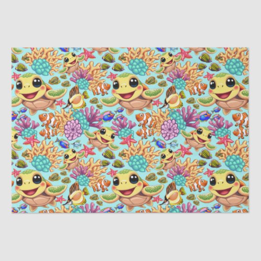 ウミガメベビーハッピー&カワイキャラクター 薄葉紙 (正面)