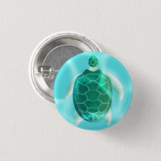 ウミガメボタン 缶バッジ (正面&裏面)