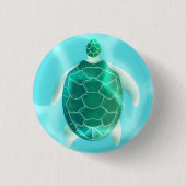 ウミガメボタン 缶バッジ (正面)
