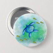 ウミガメボタン 缶バッジ (正面&裏面)