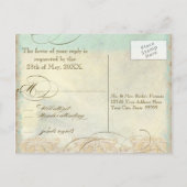 ウミガメモダン沿岸海ビーチスワーズスタイル インビテーションポストカード (裏面)