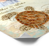 ウミガメモダン沿岸海ビーチスワーズスタイル ポスター (角)