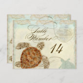 ウミガメモダン沿岸海ビーチスワーズスタイル ポストカード (正面/裏面)