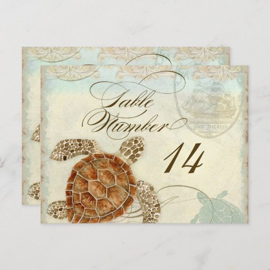 ウミガメモダン沿岸海ビーチスワーズスタイル ポストカード (正面/裏面)