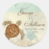 ウミガメモダン沿岸海ビーチスワーズスタイル ラウンドシール (正面)