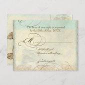 ウミガメモダン沿岸海ビーチスワーズスタイル 出欠カード (正面/裏面)