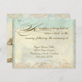 ウミガメモダン沿岸海ビーチスワーズスタイル 招待状 (正面/裏面)