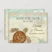 ウミガメモダン沿岸海ビーチスワーズスタイル 案内ポストカード (正面/裏面)