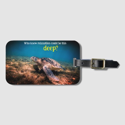 ウミガメリラックスの水中 ラゲッジタグ (正面横)
