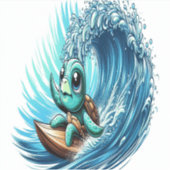 ウミガメ乗り感情の波。 シール (正面)