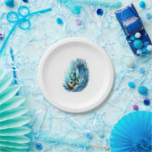 ウミガメ乗り感情の波。 ペーパープレート (パーティー)