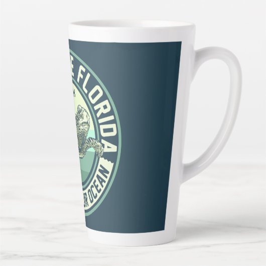 ウミガメ保護カスタムモノグラム カフェラテマグ (右)