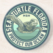 ウミガメ保護カスタムモノグラム コースター (正面)